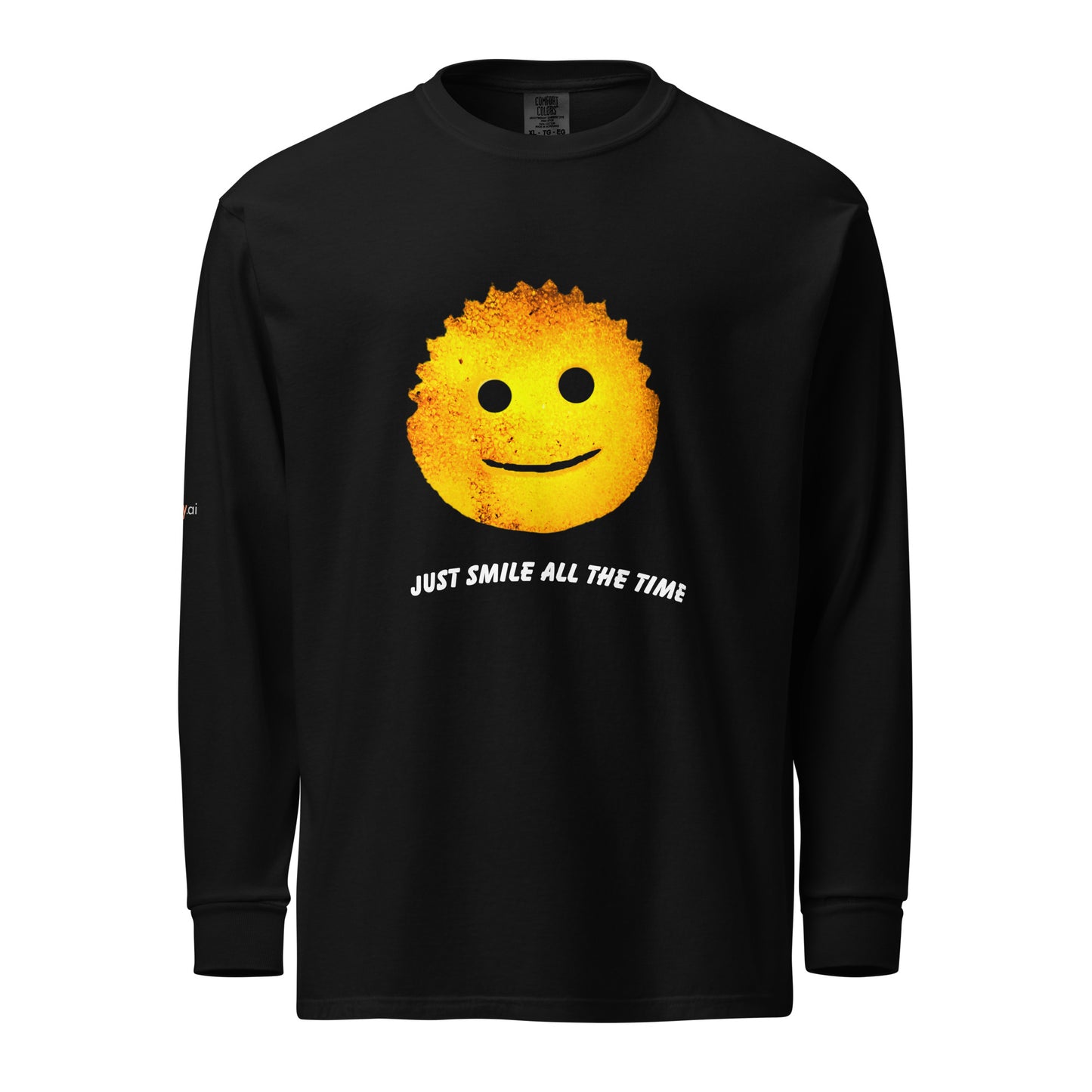 smile-all-the-time-garment-dyed-heavyweight-long-sleeve-shirt Black