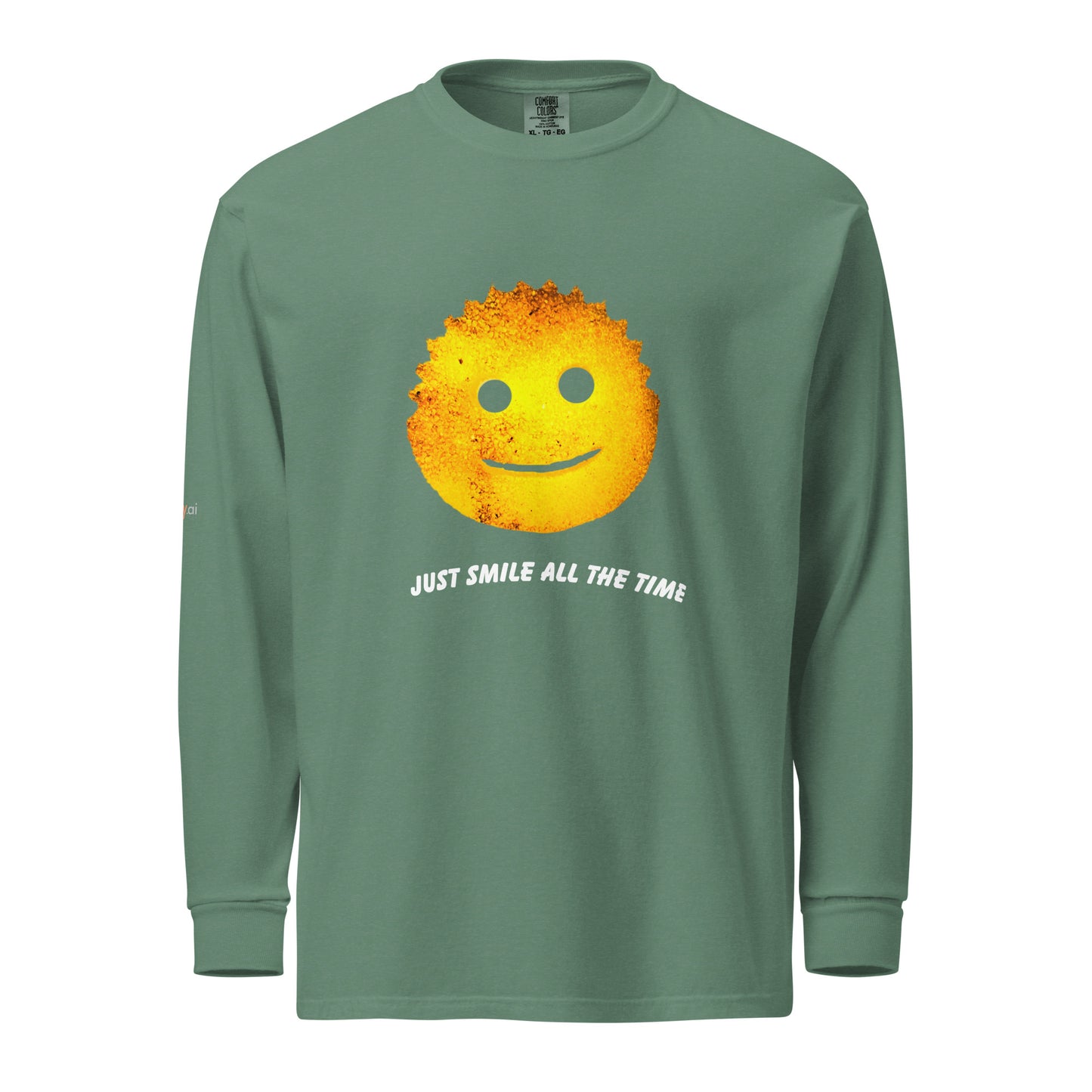 smile-all-the-time-garment-dyed-heavyweight-long-sleeve-shirt Blue Jean