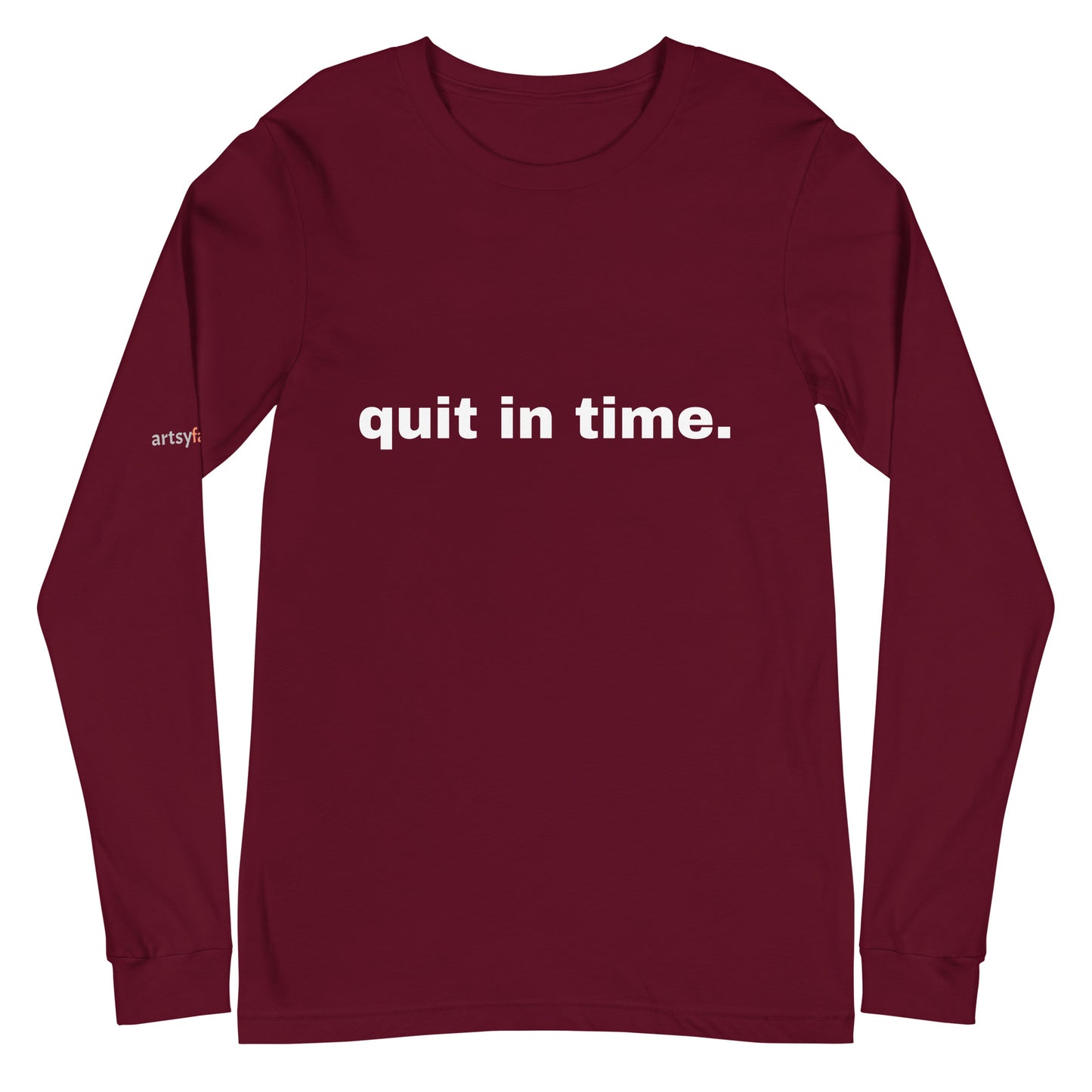quit-in-time-unisex-long-sleeve-tee Black Heather