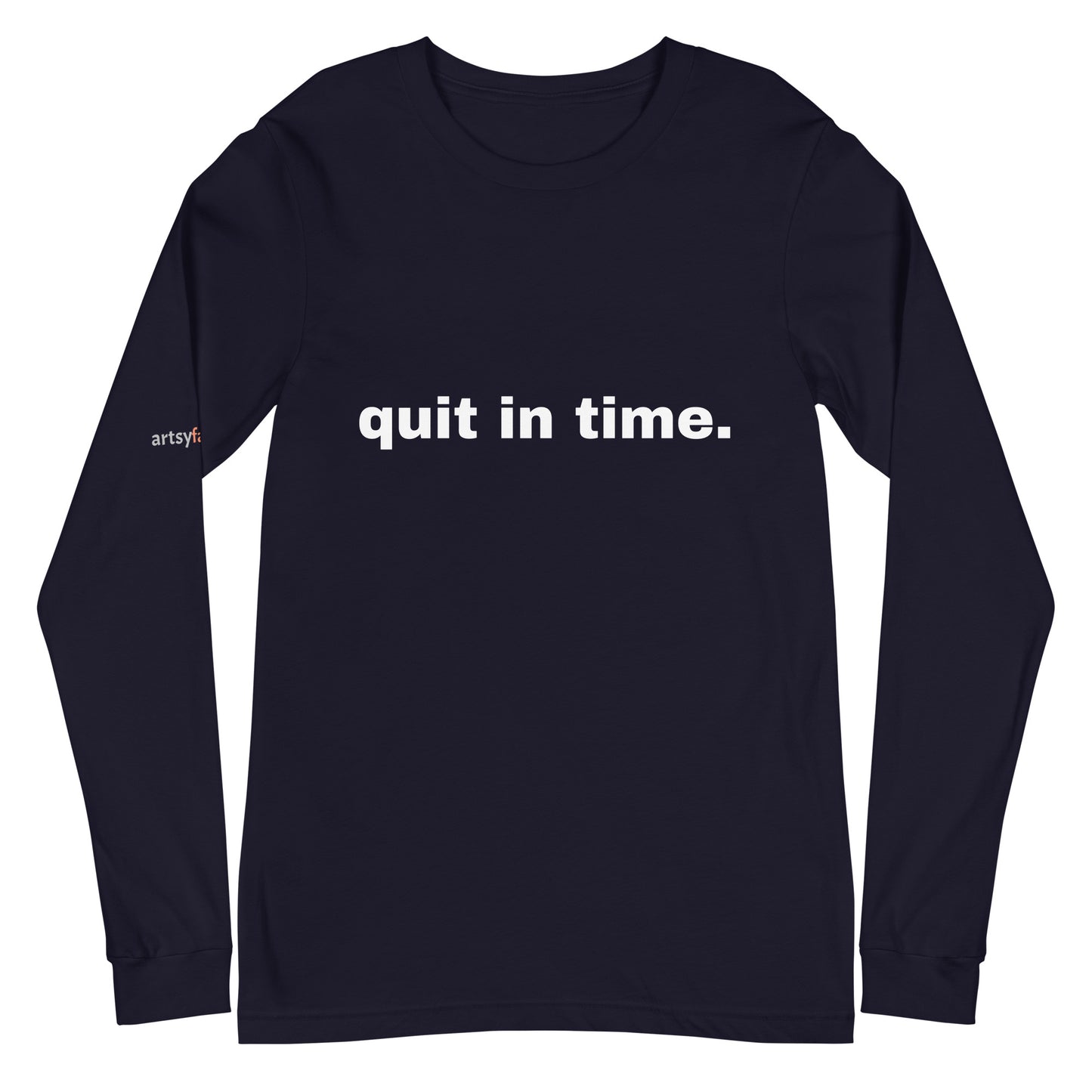 quit-in-time-unisex-long-sleeve-tee Black Heather