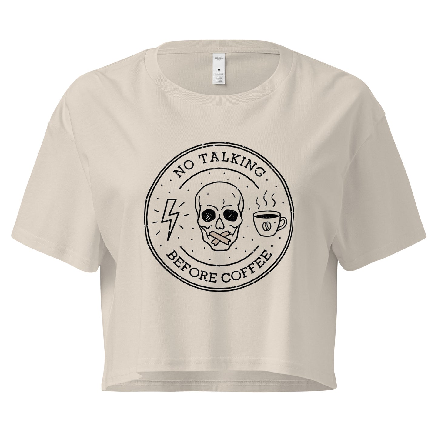 No Talking Before Coffee Women’s crop top - Light Edition-ArtsyFartsy