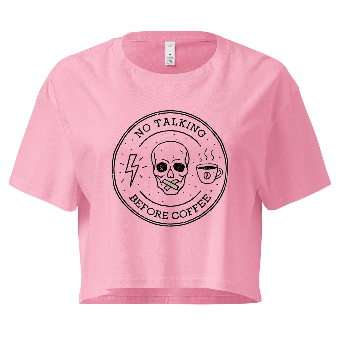 No Talking Before Coffee Women’s crop top - Light Edition-ArtsyFartsy