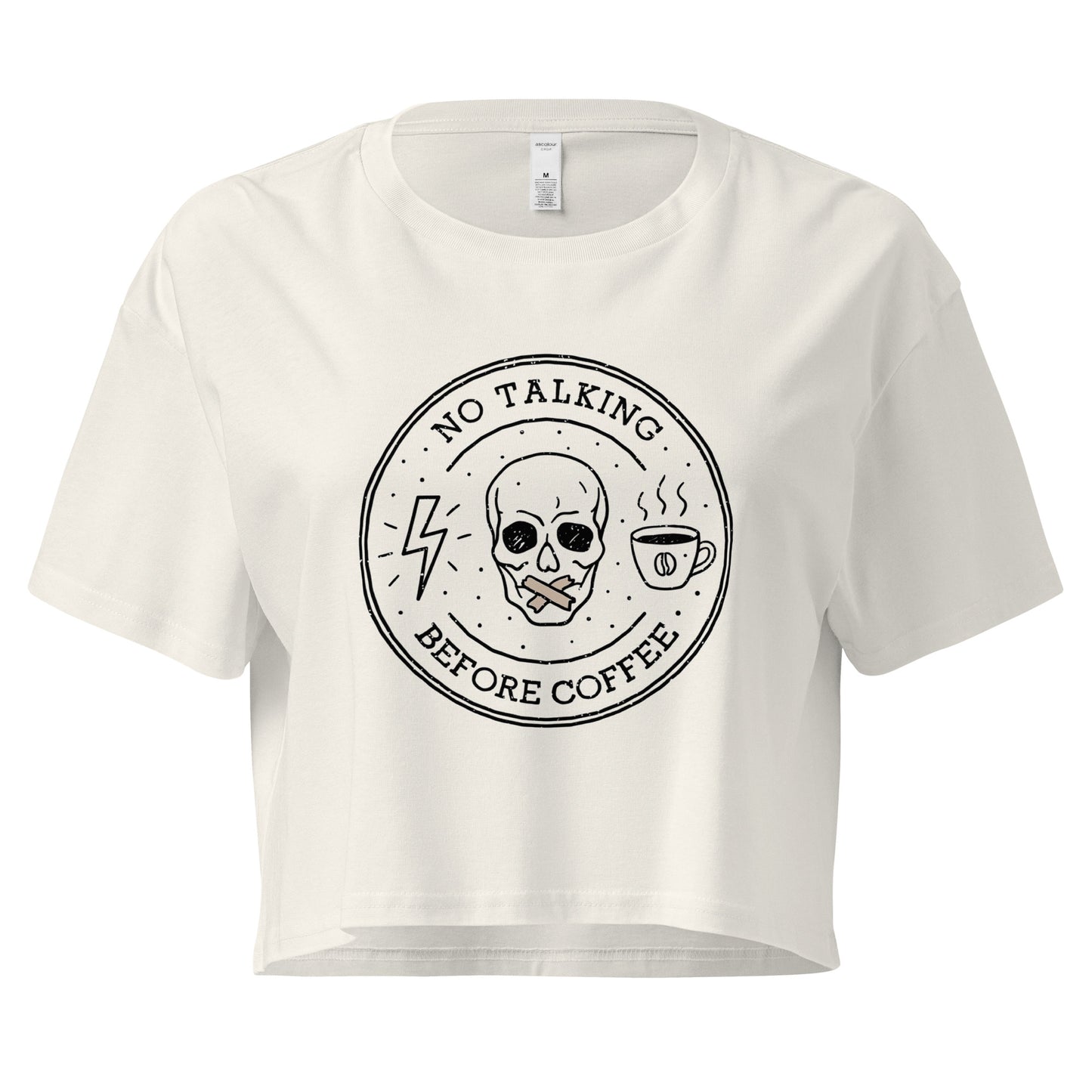 No Talking Before Coffee Women’s crop top - Light Edition-ArtsyFartsy
