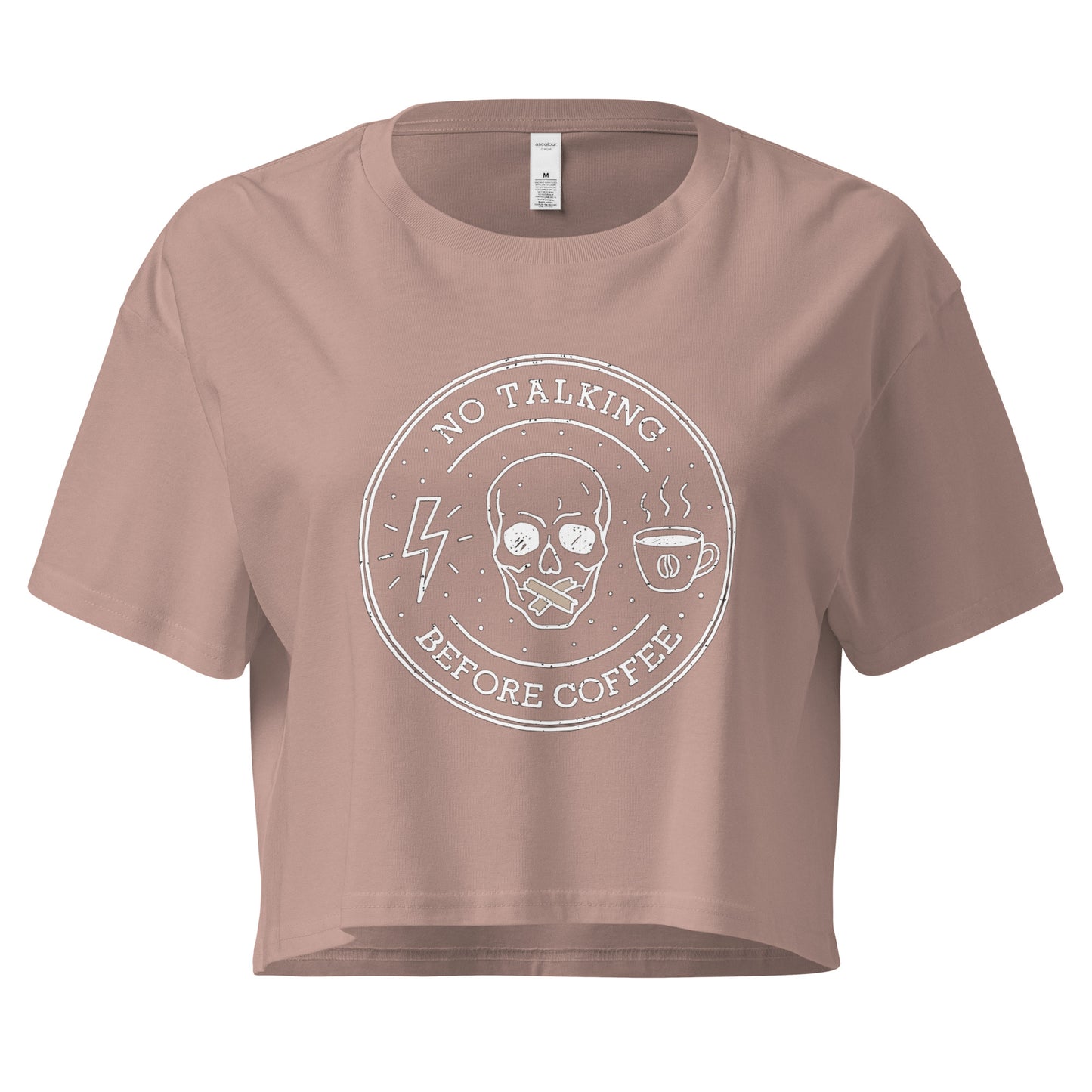 No Talking Before Coffee women’s crop top - Dark Edition-ArtsyFartsy