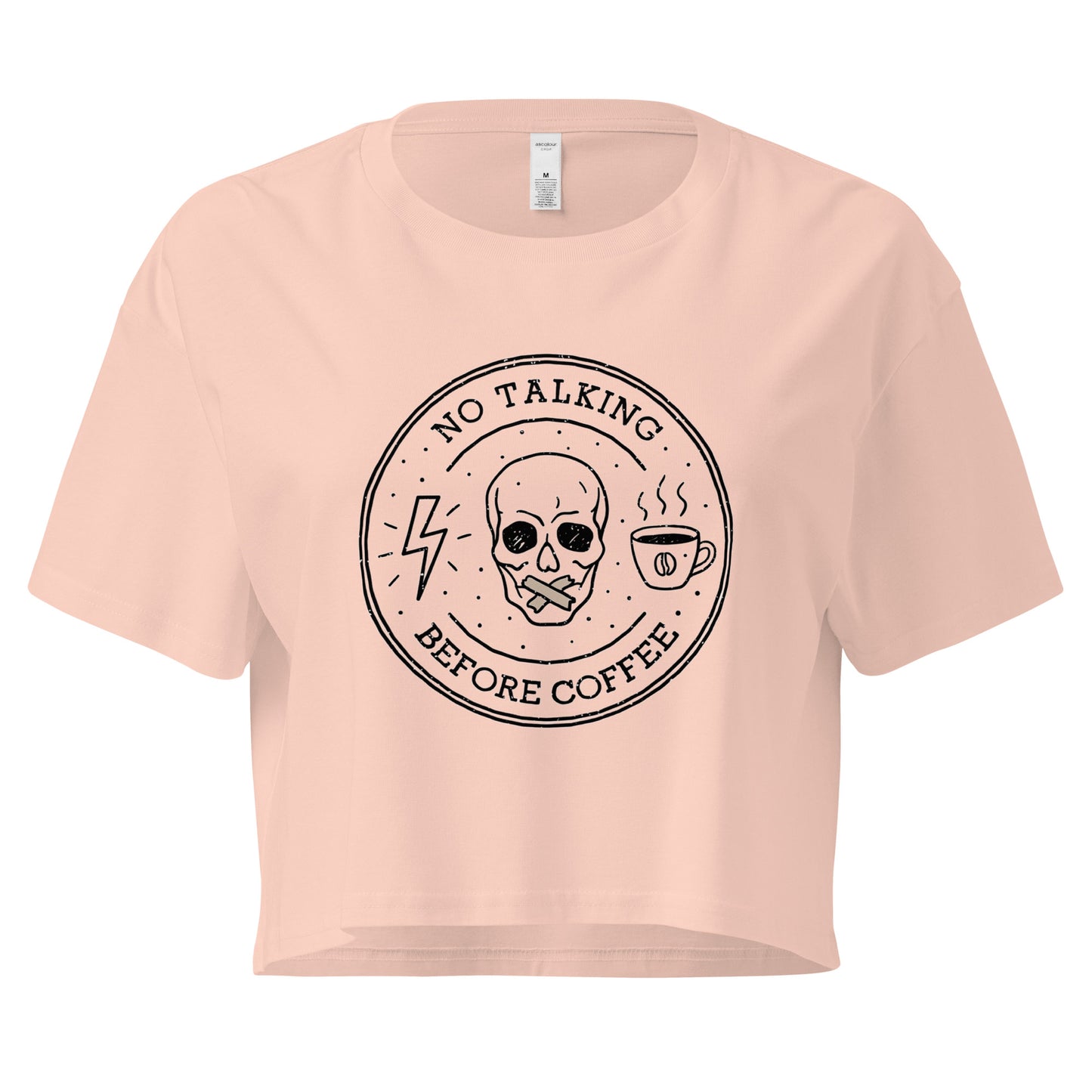No Talking Before Coffee Women’s crop top - Light Edition-ArtsyFartsy