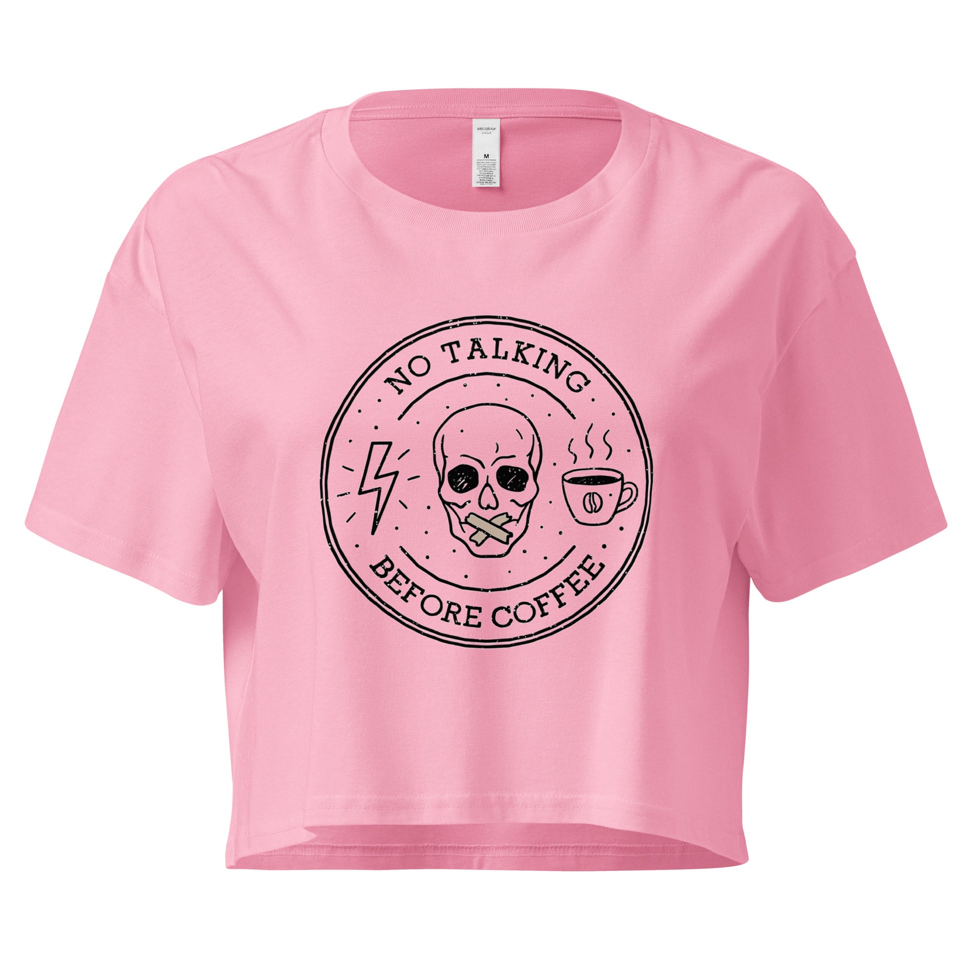No Talking Before Coffee Women’s crop top - Light Edition-ArtsyFartsy