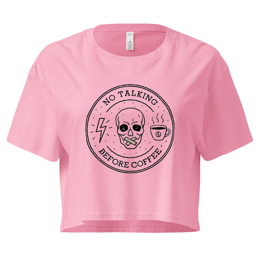 No Talking Before Coffee Women’s crop top - Light Edition-ArtsyFartsy