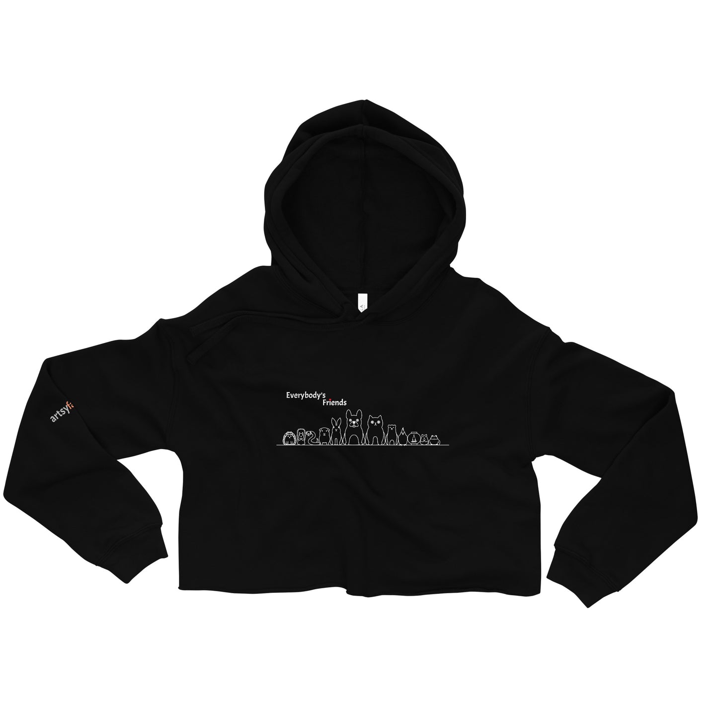 Everybody's Friends - Women's Crop Hoodie crop-hoodie Black