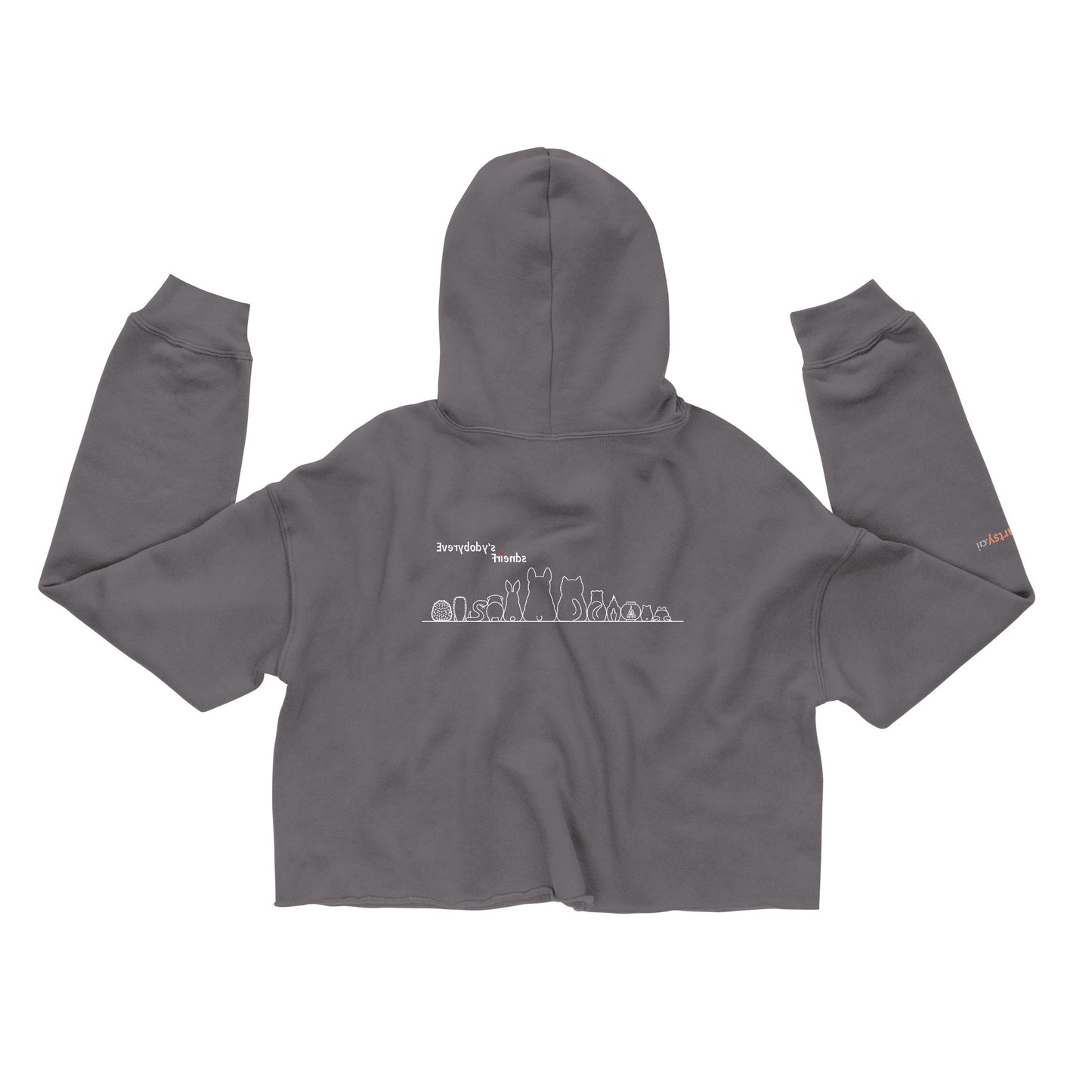 Everybody's Friends crop-hoodie Military Green